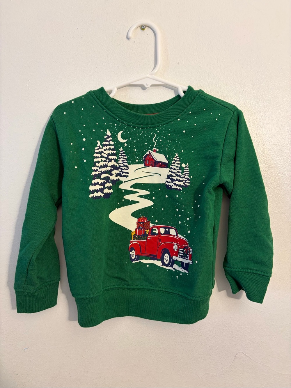 Holiday Time Green and Red Toddler Holiday Sweatshirt